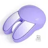 Mouse sem fio silencioso coelho fofo 2,4GHz USB roxo - 1