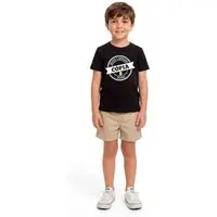 Infantil - Camiseta Unissex Papai e Mini Alphabeto Preto Preto