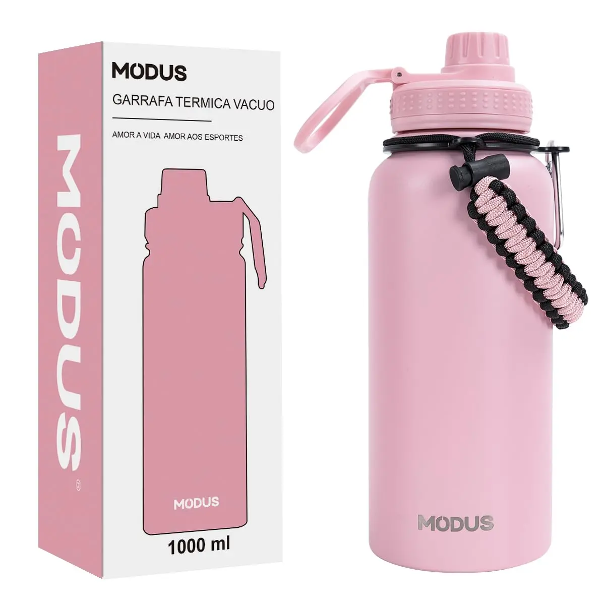MODUS Garrafa Térmica Esportiva De Inox Com Isolamento A Vácuo 950ML | Rosa