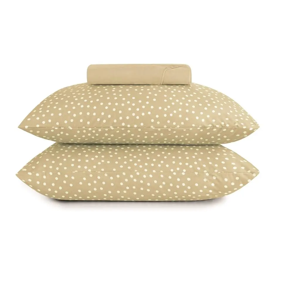 Altenburg Jogo de Lençol Cama Queen Malha Fio Penteado 100% Algodão Bits Poá Bolinha Vintage 3 Peças - 1