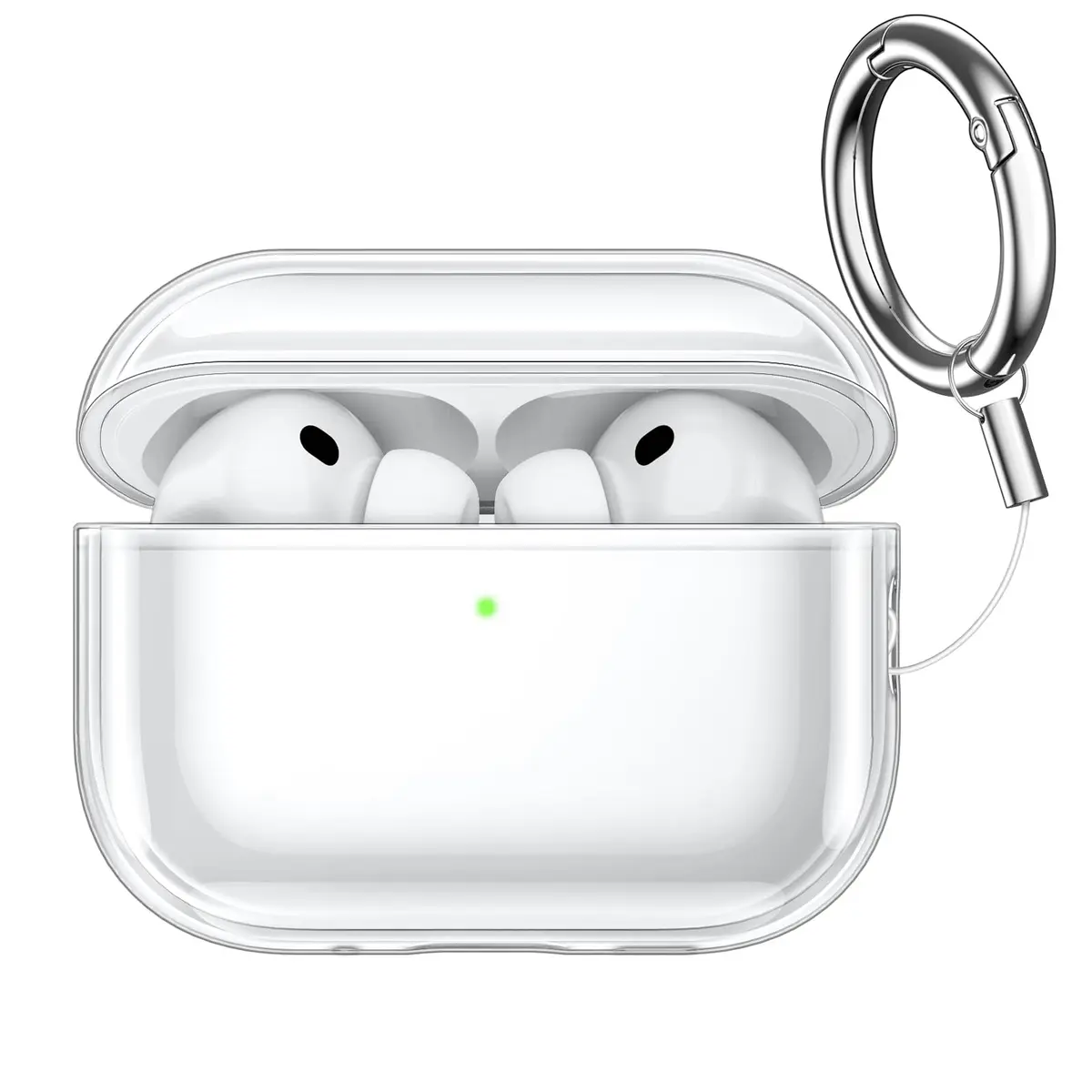 JETech Capa Protetora Transparente para AirPods Pro 3, Claro | TPU Macio, Proteção À Prova de Choque, Design Antirriscos, Chaveiro Incluído