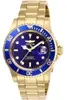 (Imposto inclusos)Relógio Pro Diver aço inox dourado/azul - 1