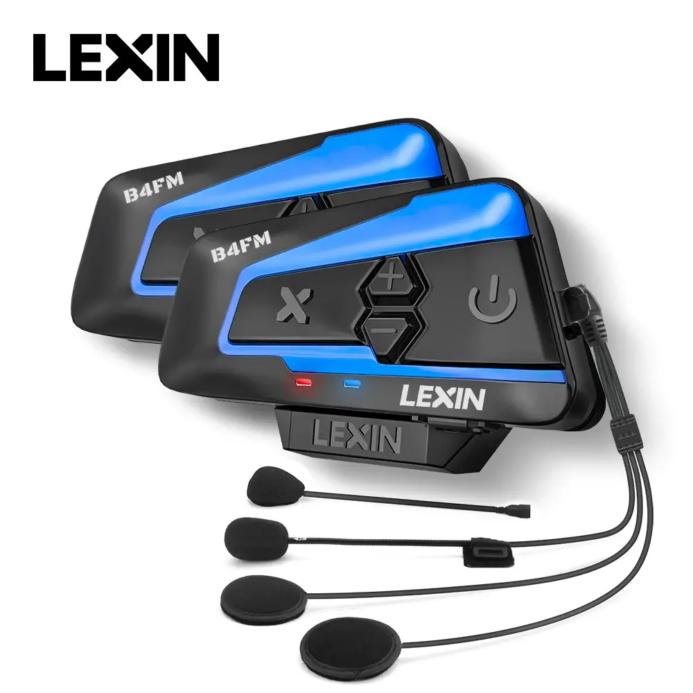 Lexin B4FM-X bluetooth5.0 capacete da motocicleta interfone fones de ouvido tipo-c, 10 pilotos comunicação sem fio compartilhamento música moto - 1