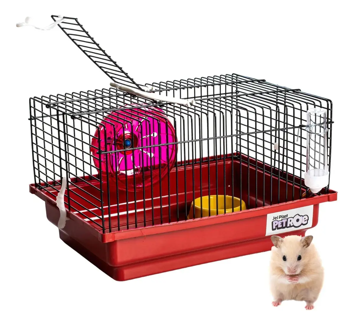 Gaiola Hamster Roedores Completa Acessórios Brasileirinha Cor Vermelho