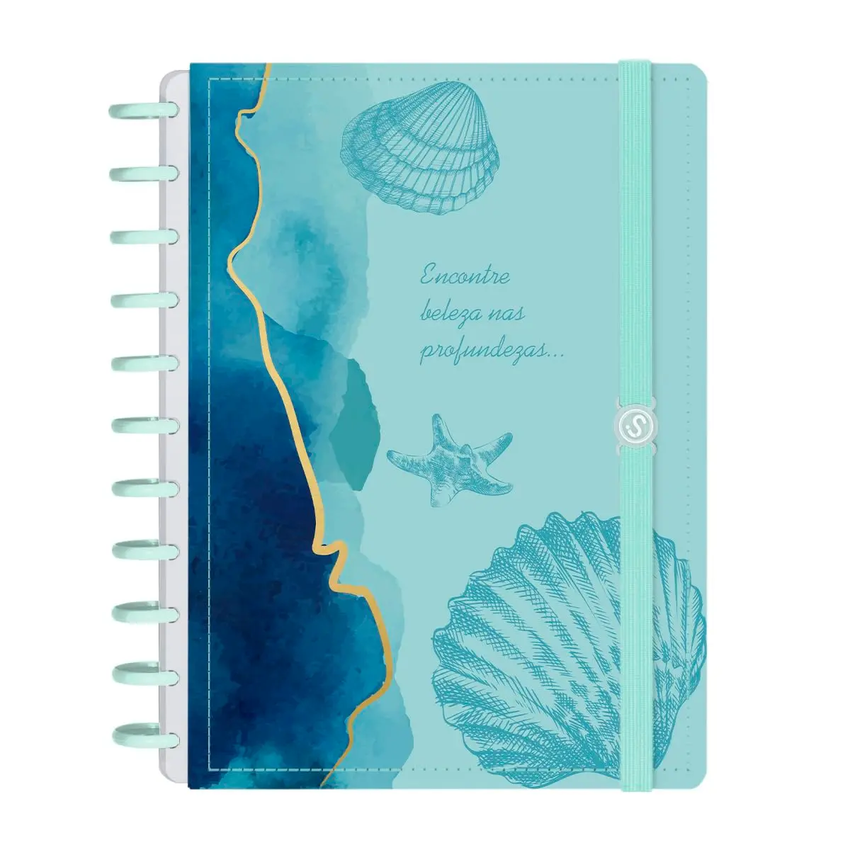 Caderno De Disco Iscool 140 Fls Grande G+ Oceania Conchas