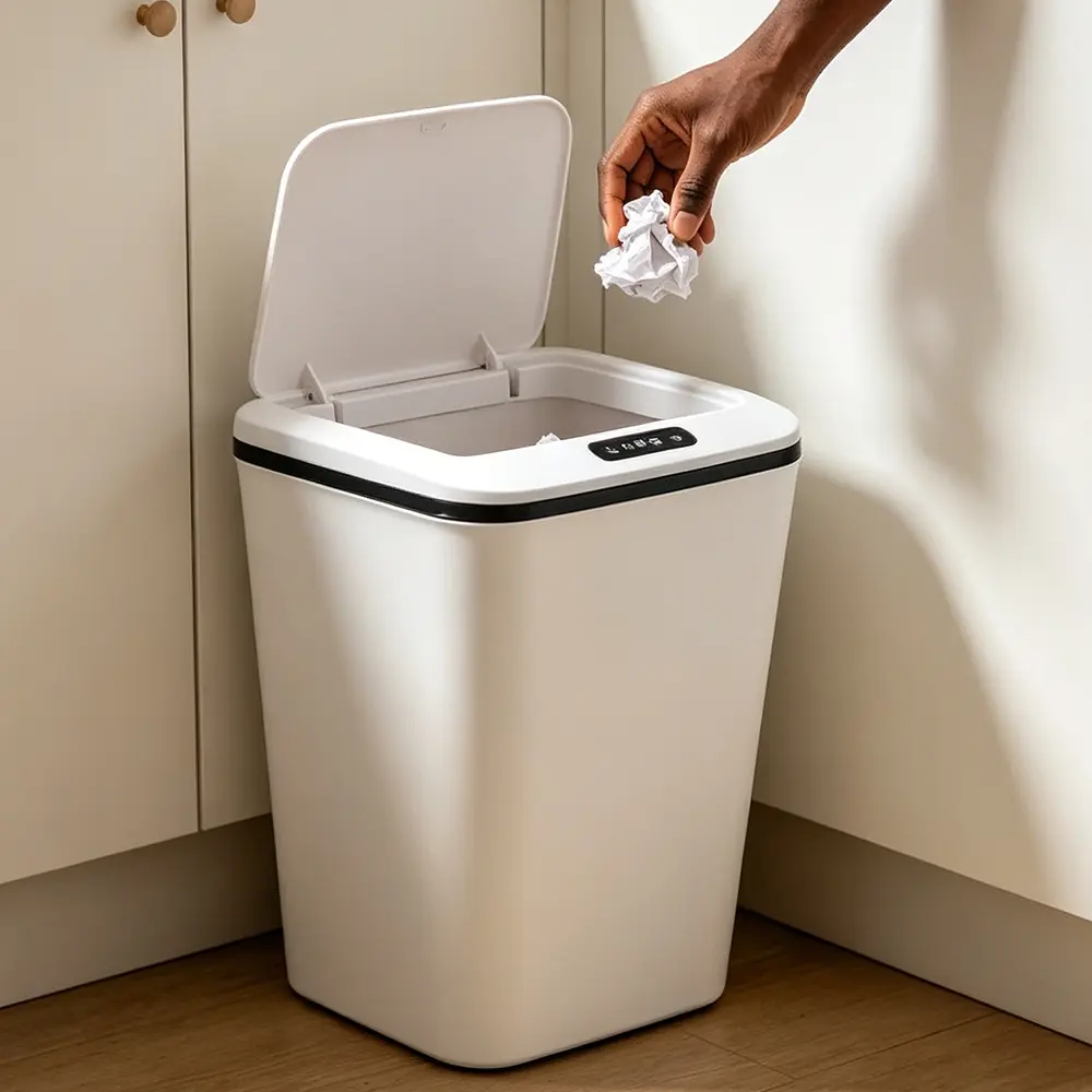 Lixeira com Sensor Automático 16L Recarregável Abertura Inteligente para Cozinha Banheiro Quarto Escritório - 1