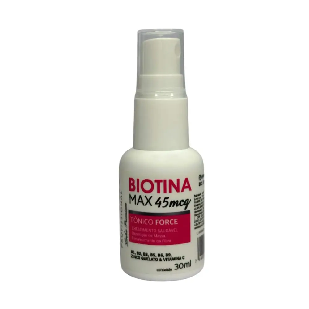 Tônico Force Biotina Max 30ml – Fortalece e Auxilia o Crescimento de Cabelos e Sobrancelhas
