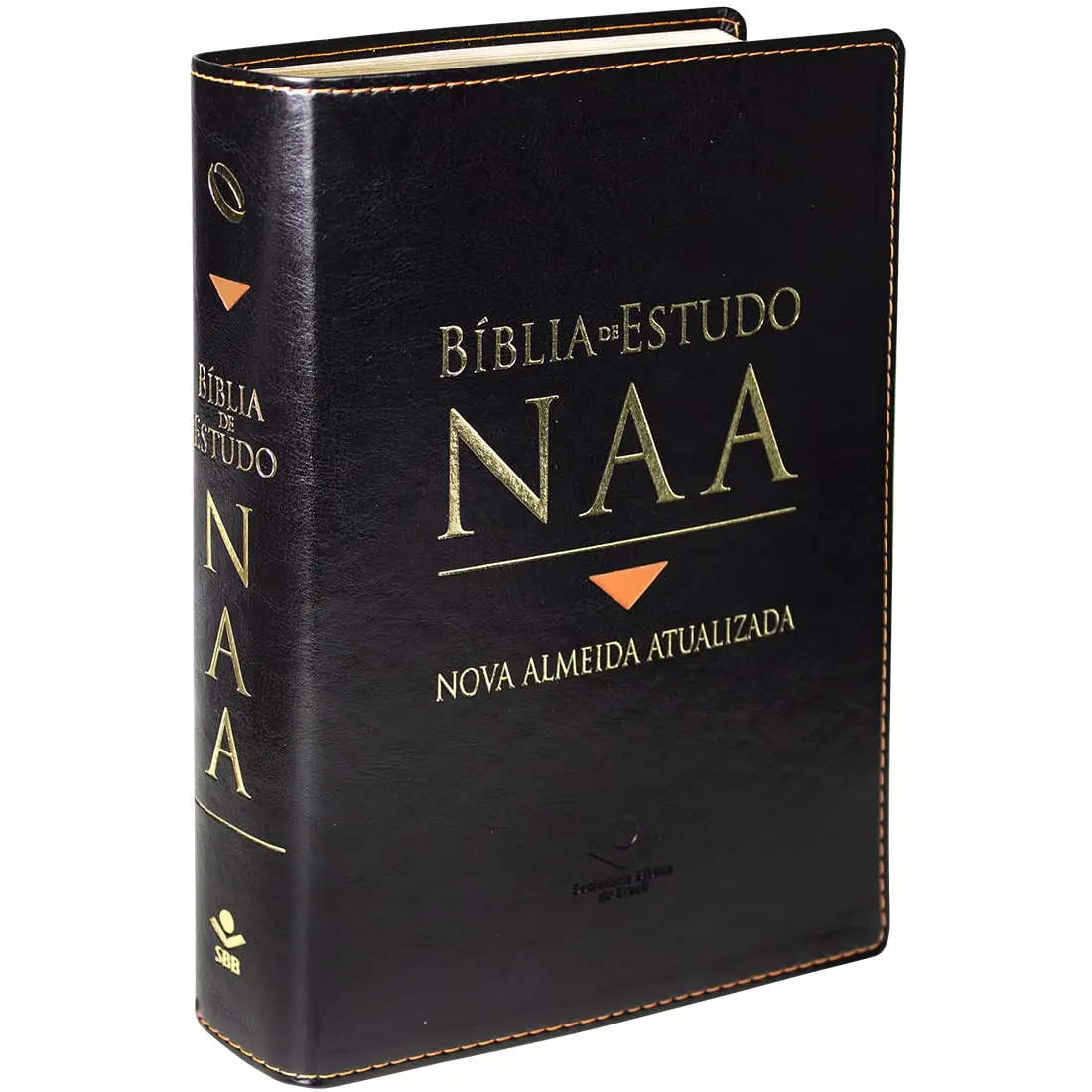 Bíblia Sagrada NAA de Estudo, Letra Regular, com mapa, Tamanho Gigante, Capa Couro Sintético Preta: Nova Almeida Atualizada (NAA)