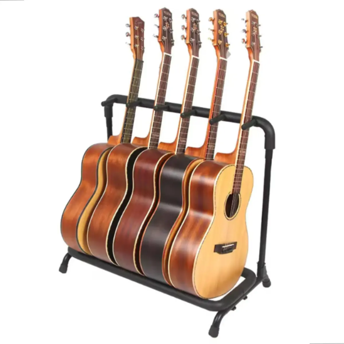 Suporte de Chão para 5 Instrumentos Bertô – Estante Rack para Violão, Guitarra, Baixo e Viola – Suporte Musical Reforçado em Metal com Espuma Protetora – Ideal para Palco Estúdio Igreja Loja - 1