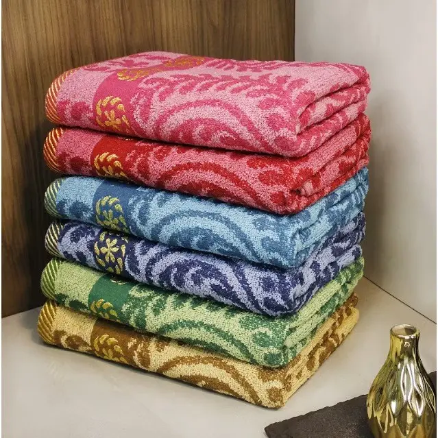 Toalha de banho grande istambul 1,40- x 0,70cm absorçao macia grossa cores sortidas,chen1 top - 1