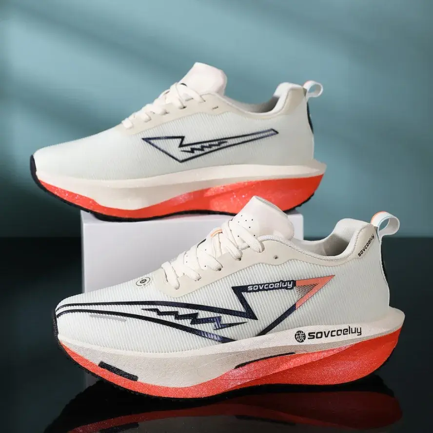 Tênis de Corrida com Placa de Carbono Especializado para Maratona Masculino e Feminino, Respirável, Leve, Confortável e Antiderrapante