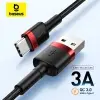 Cabo USB Tipo C BASEUS, Blindado, 3A, QC 3.0 - 1