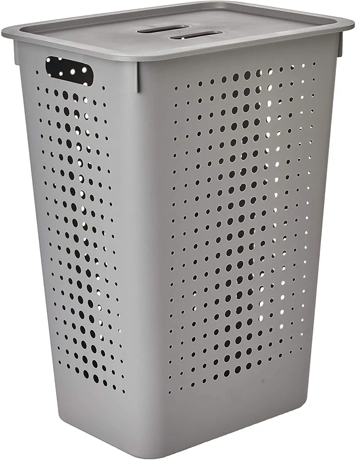 Ou Cesto de Roupas com Tampa 47L Chumbo | Material resistente e leve - 1