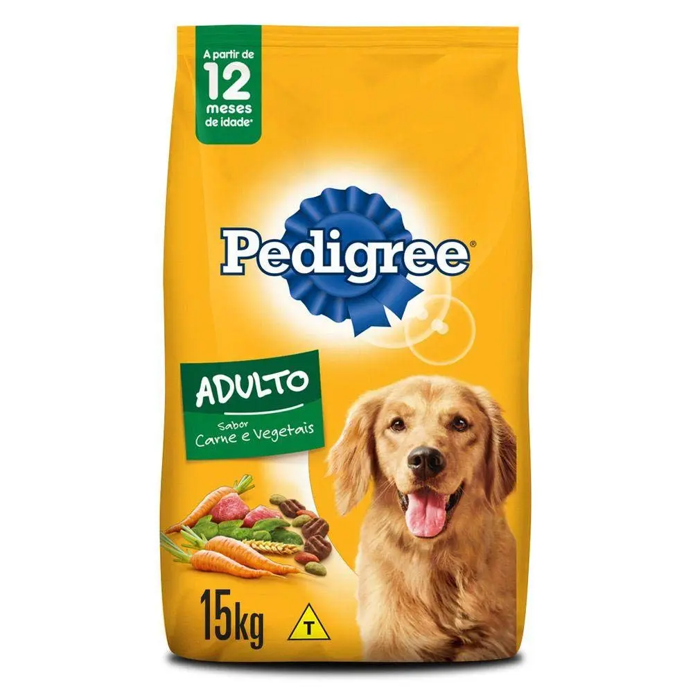 Ração Pedigree Carne e Vegetais Cães Adultos Raças Médias e Grandes 15 kg