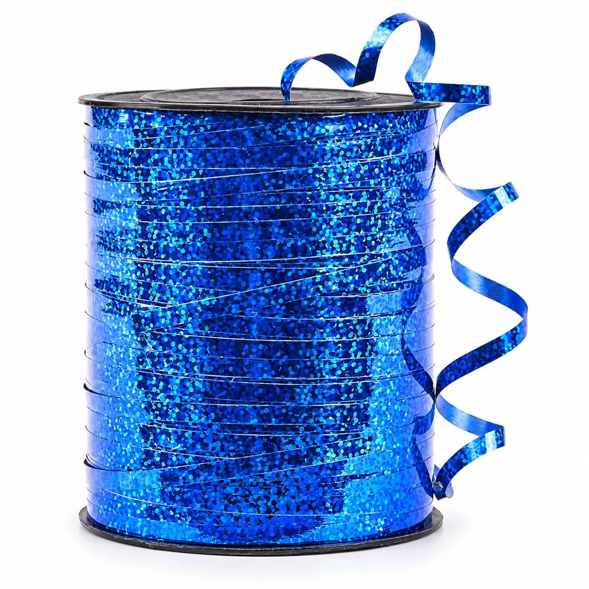 Fitilho Metalizado Holográfico Azul 200m Decoração de Festas e Balões | Rolo com 200 metros de fitilho holográfico resistente para laços de balões