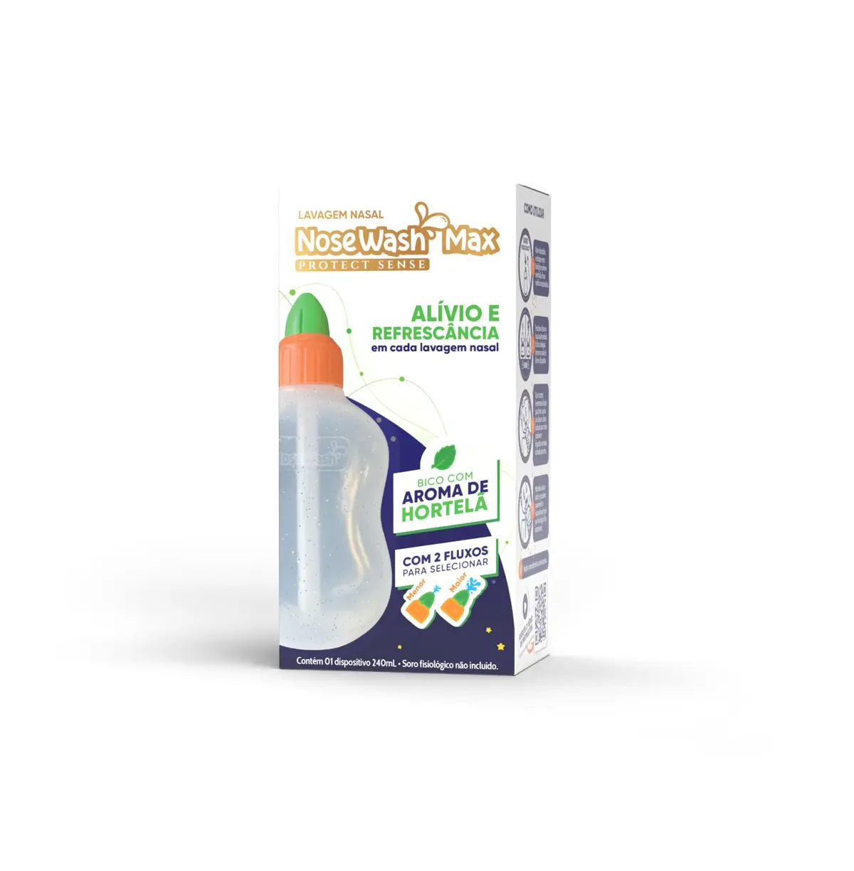 GARRAFA P/LAVAGEM NASAL NOSEWASH MAX PROTECT SENSE 240ML