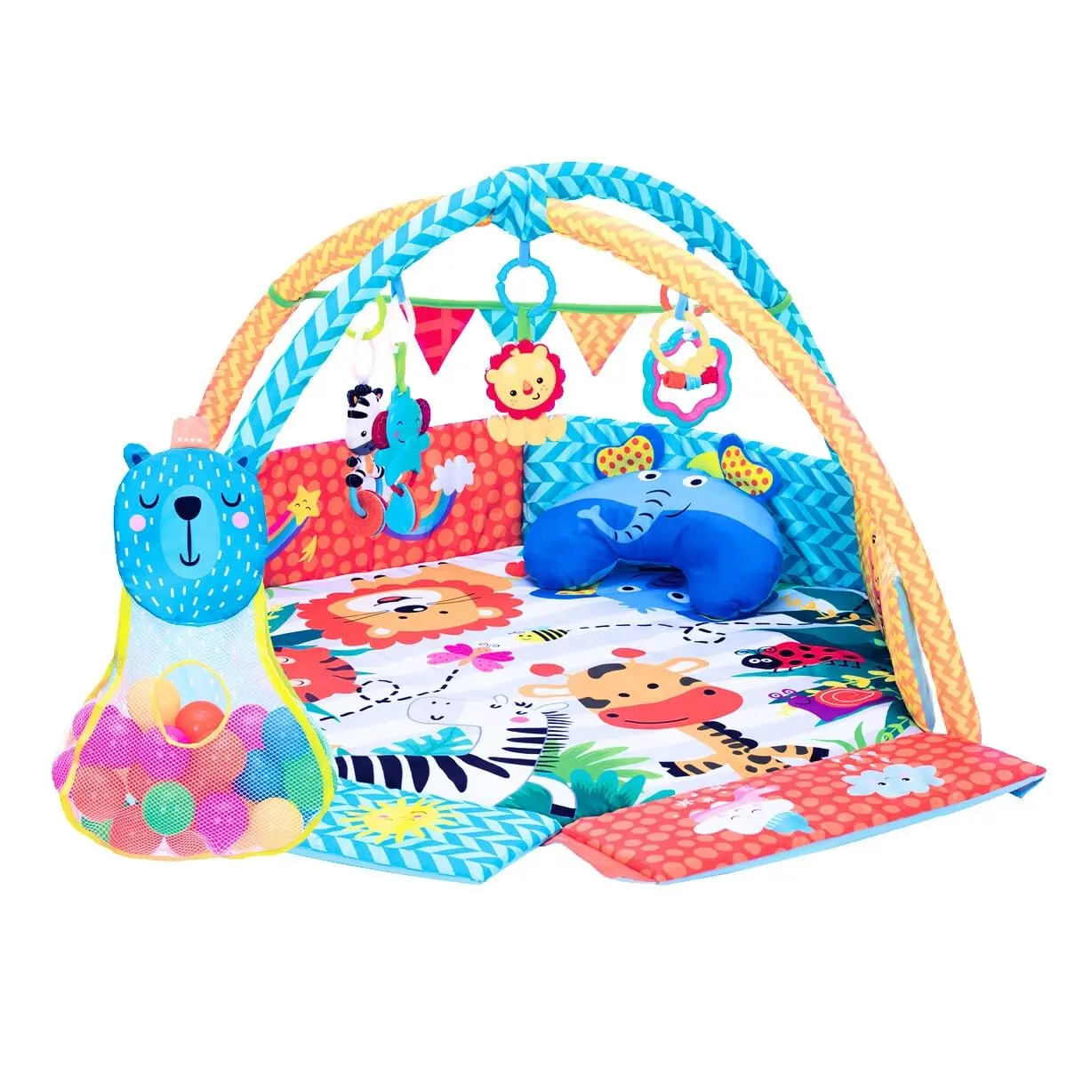 Maxi Baby Tapete Ginásio Com Bolinhas Para Bebê Party Azul