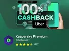 [RECEBA R$87 - UBER] Kaspersky PremiumTotal Security Para 5 Dispositivos + VPN Rapida e ilimitada, com 100% de Cashback em Voucher Uber - 1