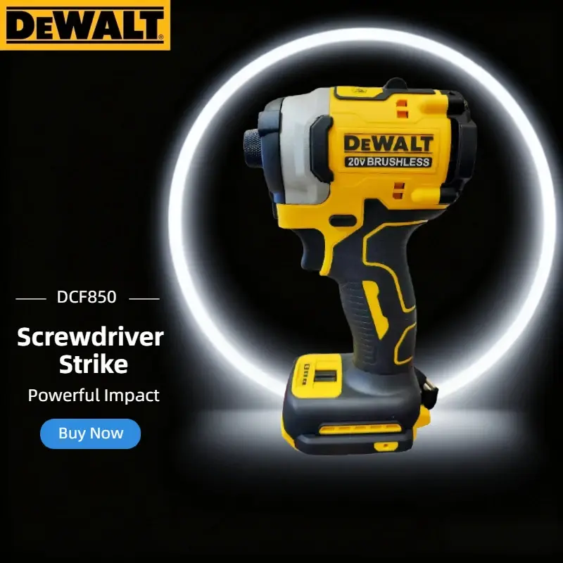 DEWALT novo DCF850 20V Parafusadeira Elétrica Sem Fio com Motor Brushless, Furadeira Recarregável, Chave de Impacto Elétrica de Alto Torque