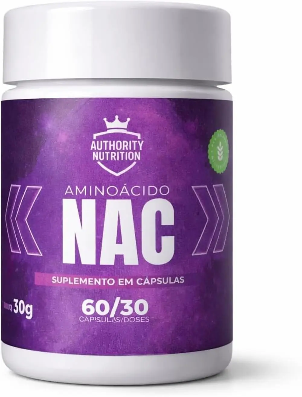 NAC 600mg N-Acetilcisteína 60 Cápsulas Authority Nutrition