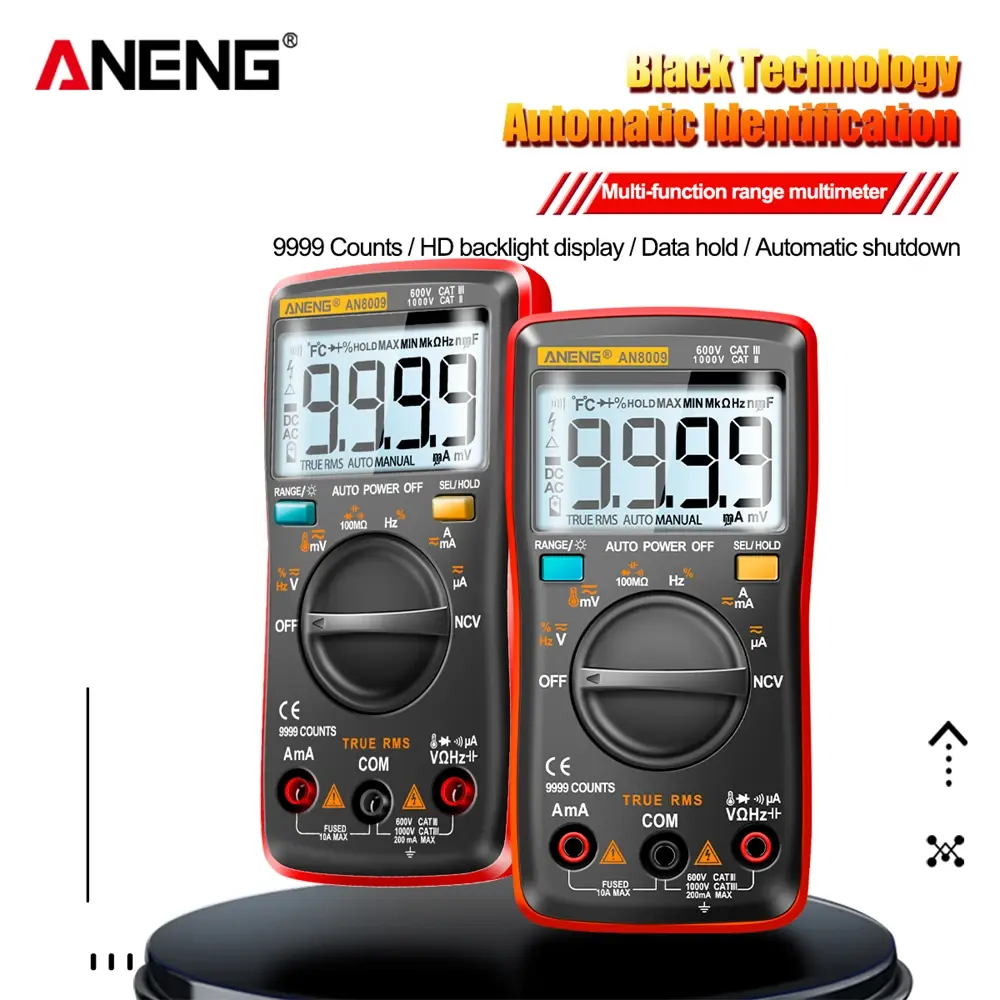 Multímetro digital transistor aneng an8009 testadores capacitor true-rms testador automotivo medidor de capacitância elétrica temperatura diodo