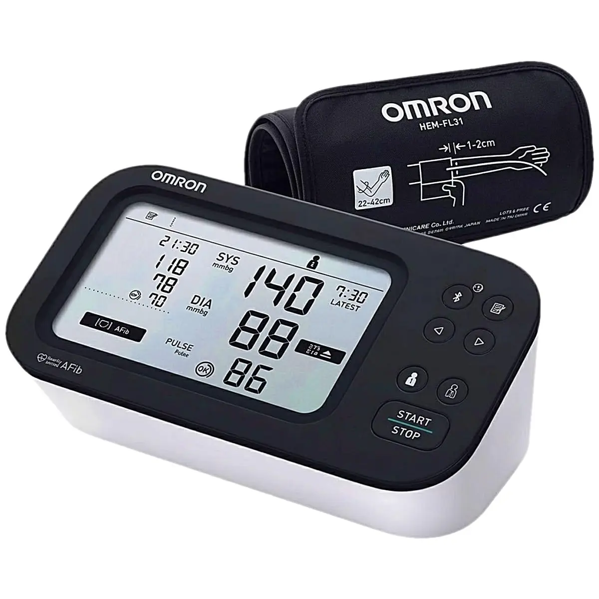 Aparelho De Pressão Digital De Braço Omron HEM-7384T Medidor De Pressão Com AFib - 1