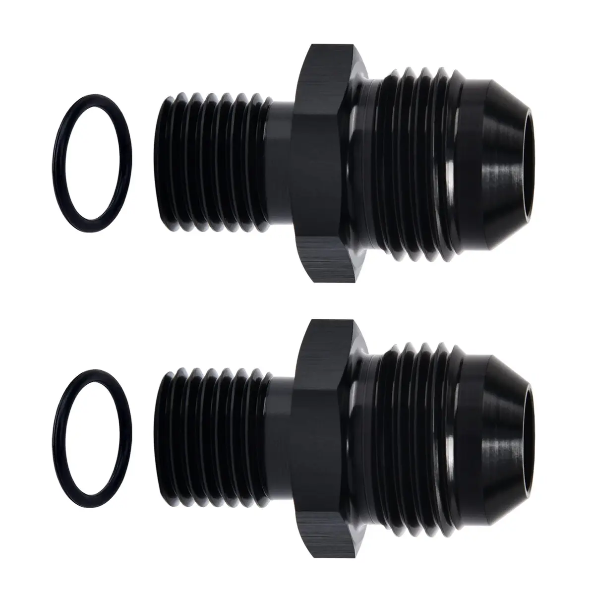 EVIL ENERGY 8AN Macho Flare para M14 x 1,5 mm Macho Adaptador de Encaixe de Rosca Métrica Alumínio Preto 2 Peças