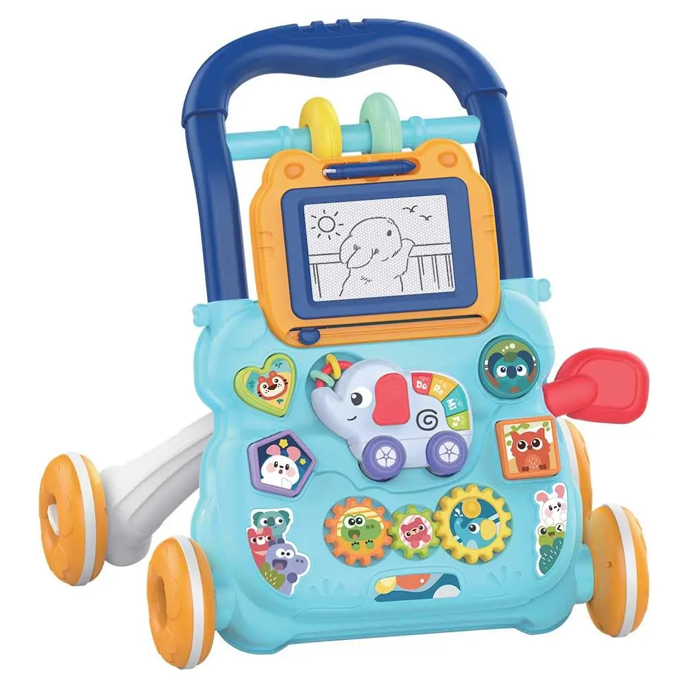 Guta Guti Andador Multiatividades Baby Elefante com Luz, Som, Quadro Mágico e Formas para Encaixar Azul - 1