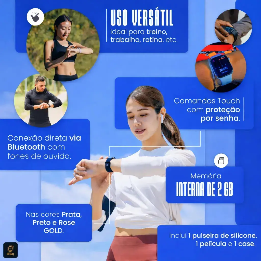 Relógio Microwear Smartwatch S11 Mini Series 11 42mm Whatsapp Gps Nfc 2026 Rosa SMARTWATCH ADVANCED PRO thumbnail 3