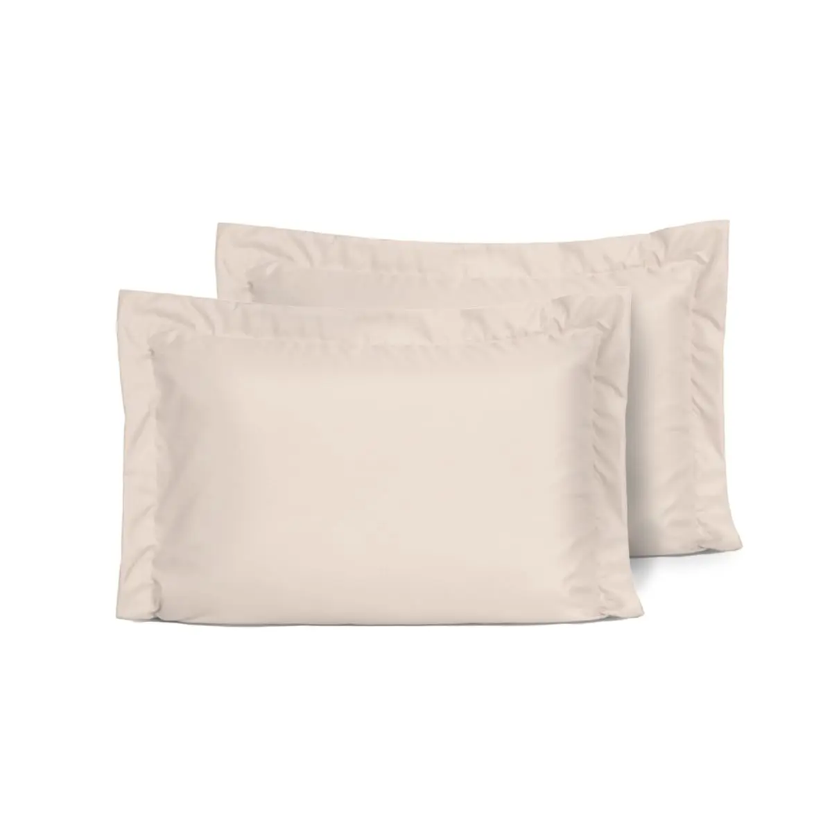 Kit 02 Fronhas para Travesseiro 70x50cm em Micropercal 200 Fios – Macia, Resistente e Fácil de Lavar (Bege)