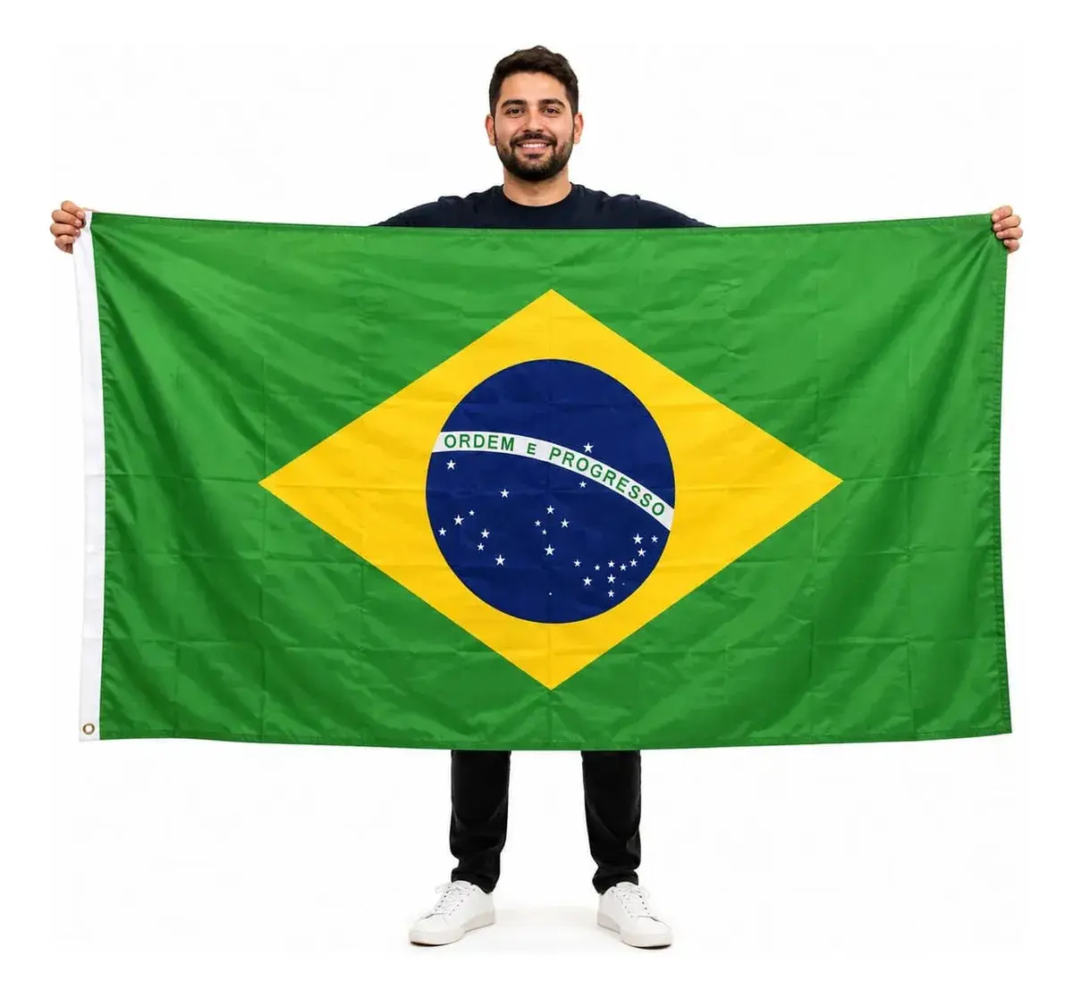 Bandeira Do Brasil Grande Reforçada Dupla Face 1,50 X 0,90 Brasil