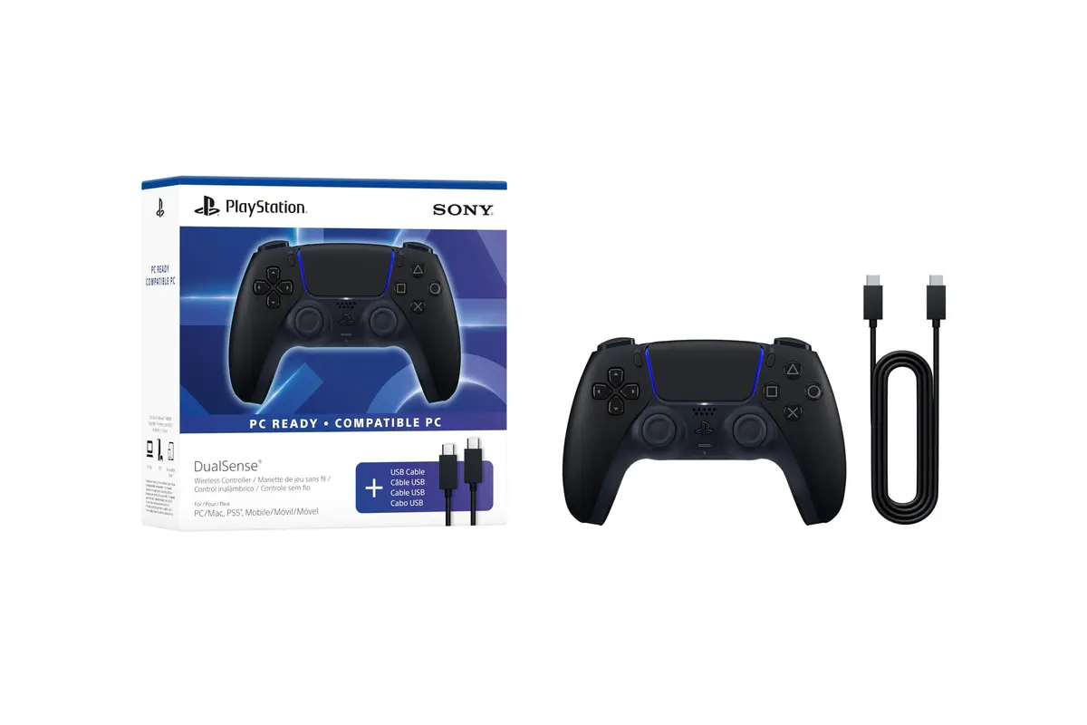 Controle sem fio PlayStation DualSense™ – Midnight Black + Cabo USB para PC