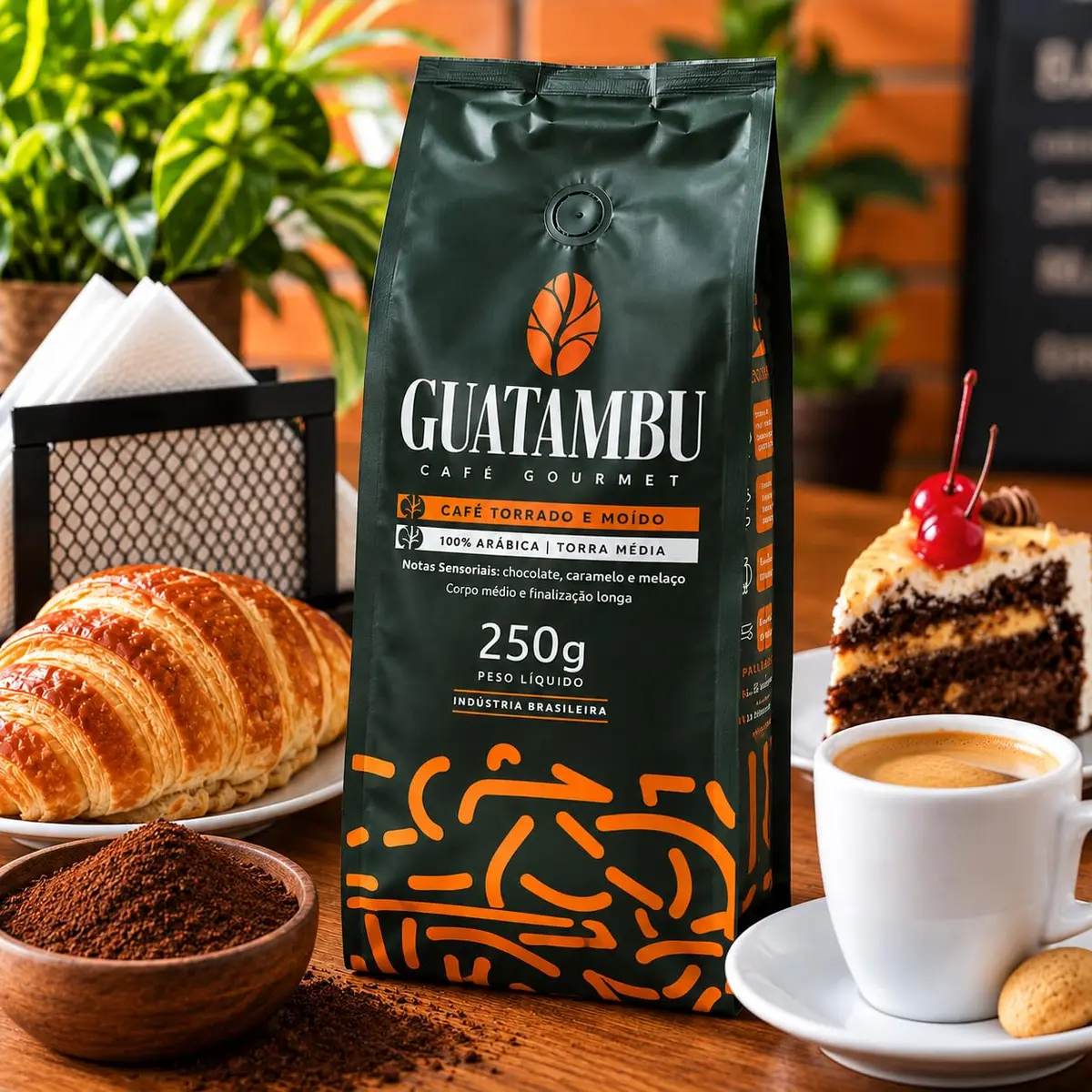 Café Gourmet em pó/moído 250g - Pontuação 85 Pontos - Sudoeste Mineiro - 100% Arábica - Torra Média - Notas de Chocolate, Caramelo e Melado de Cana. Grãos especiais selecionados;ideal para métodos como expresso, coado, V60, prensa francesa e aeropress. Po