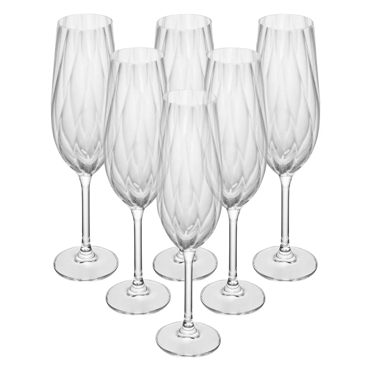 WOLFF - Jogo 6 Taça de Champanhe Crex Optic 270ml Cristal Ecológico Bohemia - 1