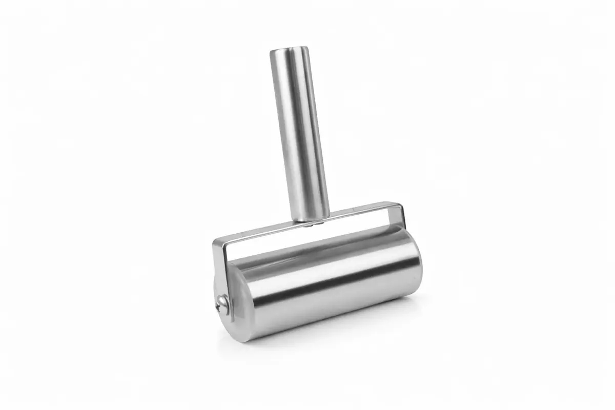 Rolo Massa Inox Antiaderente 18cm Profissional para Pizzas e Pães