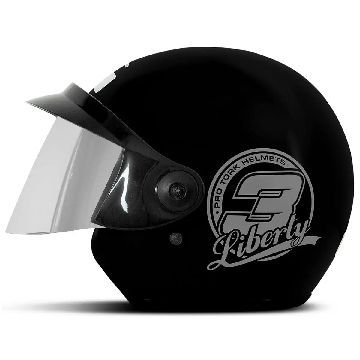 Capacete Aberto Pro Tork Liberty 3 Solid Preto Tam. 58 Vis. Espelhada