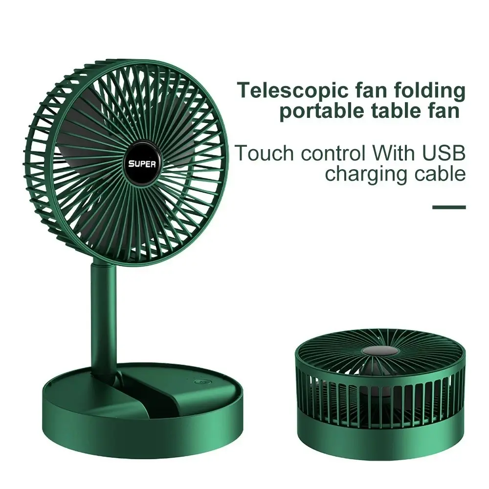 Ventilador Portátil Dobrável 180 Ajustável Doméstico Retrátil Mudo Kipas USB Recarregável Telescópico De Baixo Ruído Min