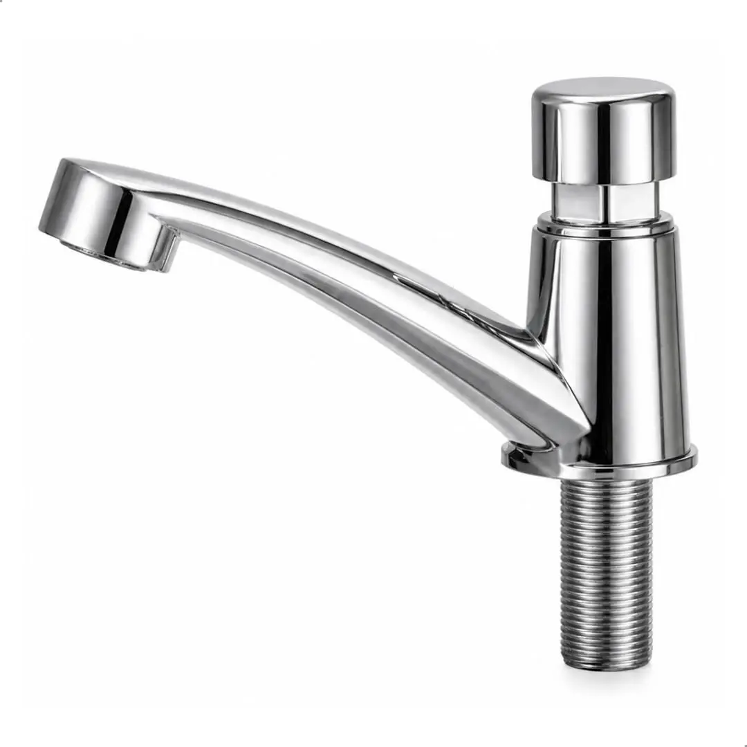 Torneira Pia Bancada Banheiro ABS Cromada Automática Temporizador Lavabo Lavatório SOFTINOX — Torneira de Apertar Pressão Temporizada