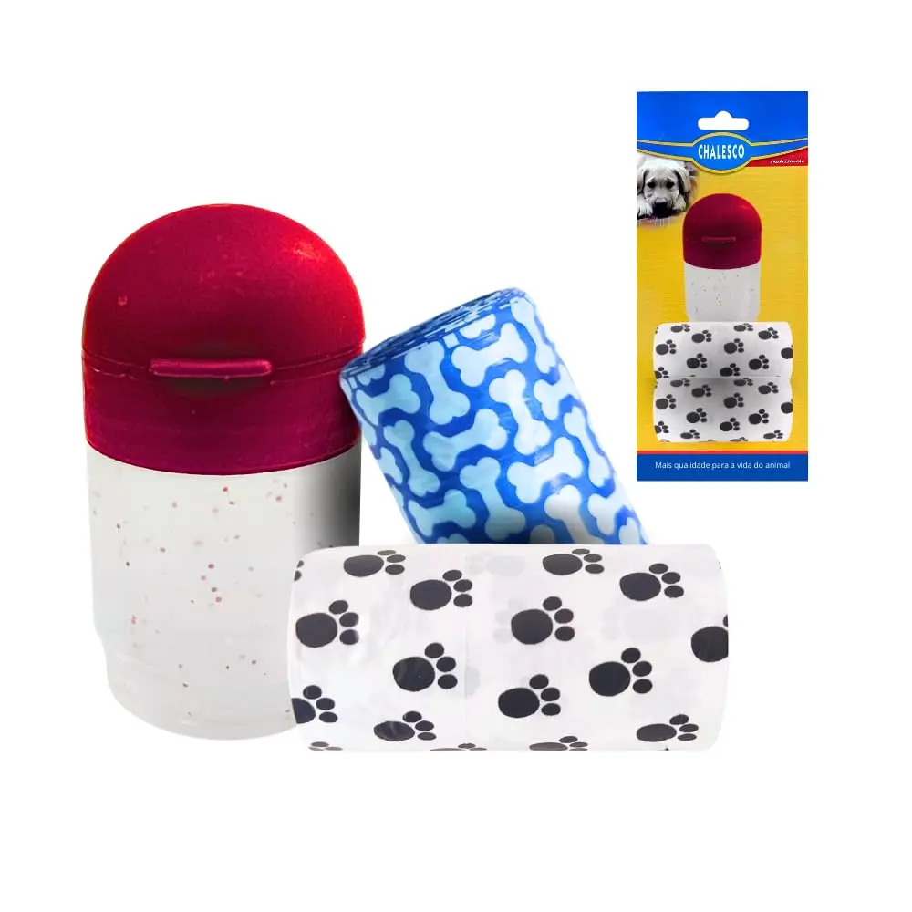 Refil Pop Bag Gel para Cães – Dispenser com Álcool Gel + Saquinho Higiênico Cores Sortidas