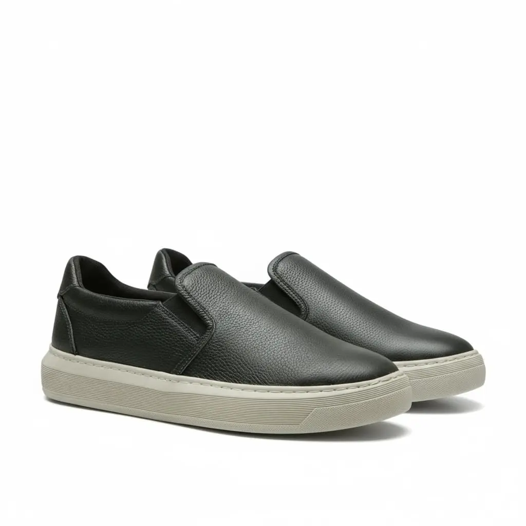 Sapatenis Casual Masculino Polo London Club, Tênis Slip On Iate sem Cadarço Cano Baixo Couro Confort Premium
