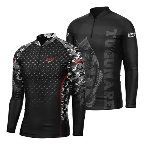 Kit 2 Camisa Camiseta Pesca Uv50+ Zíper Secagem Rápida Leve