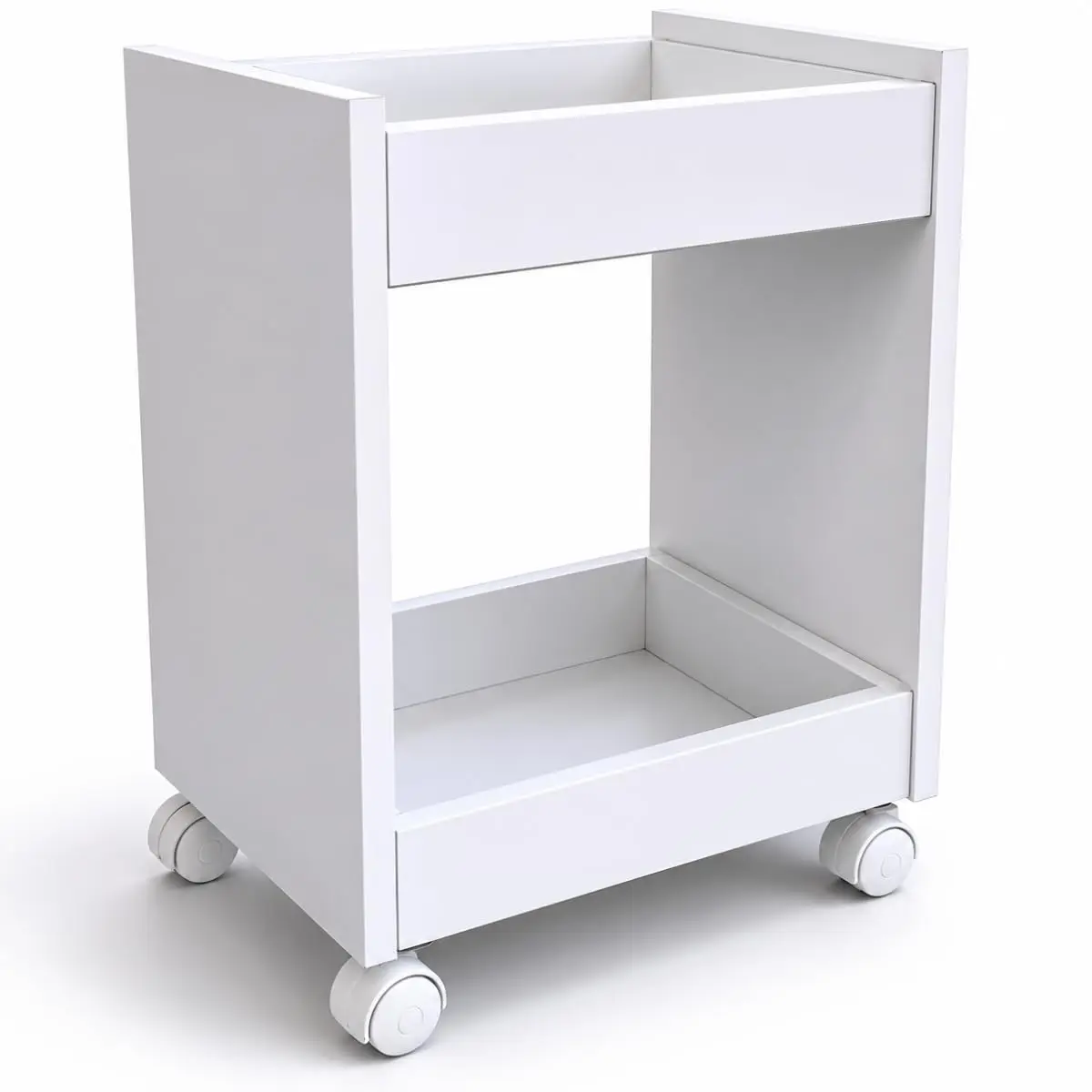 Suporte - Mesa Auxiliar Para Clínica +2 Bandejas De Estética (Branco)