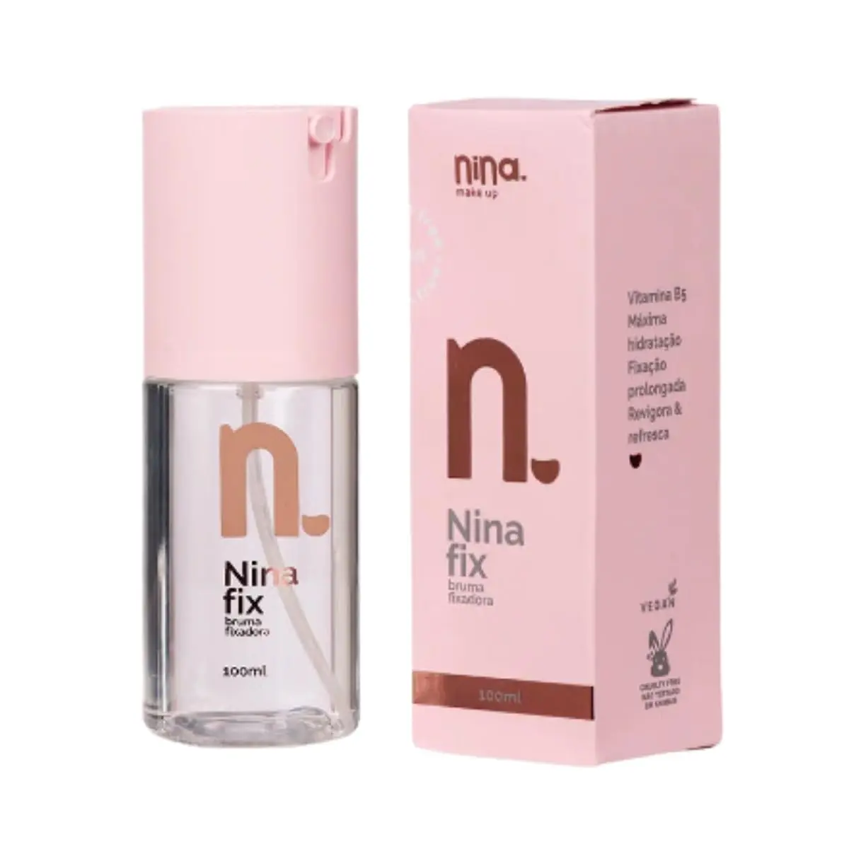 Bruma Fixadora Nina Makeup Fix, Transparente, 100ml