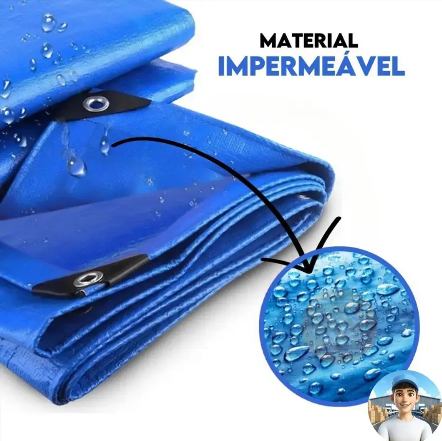 Lona Azul 3x3m Lonas Online Impermeável UV Reforçada Multiuso Polietileno thumbnail 3