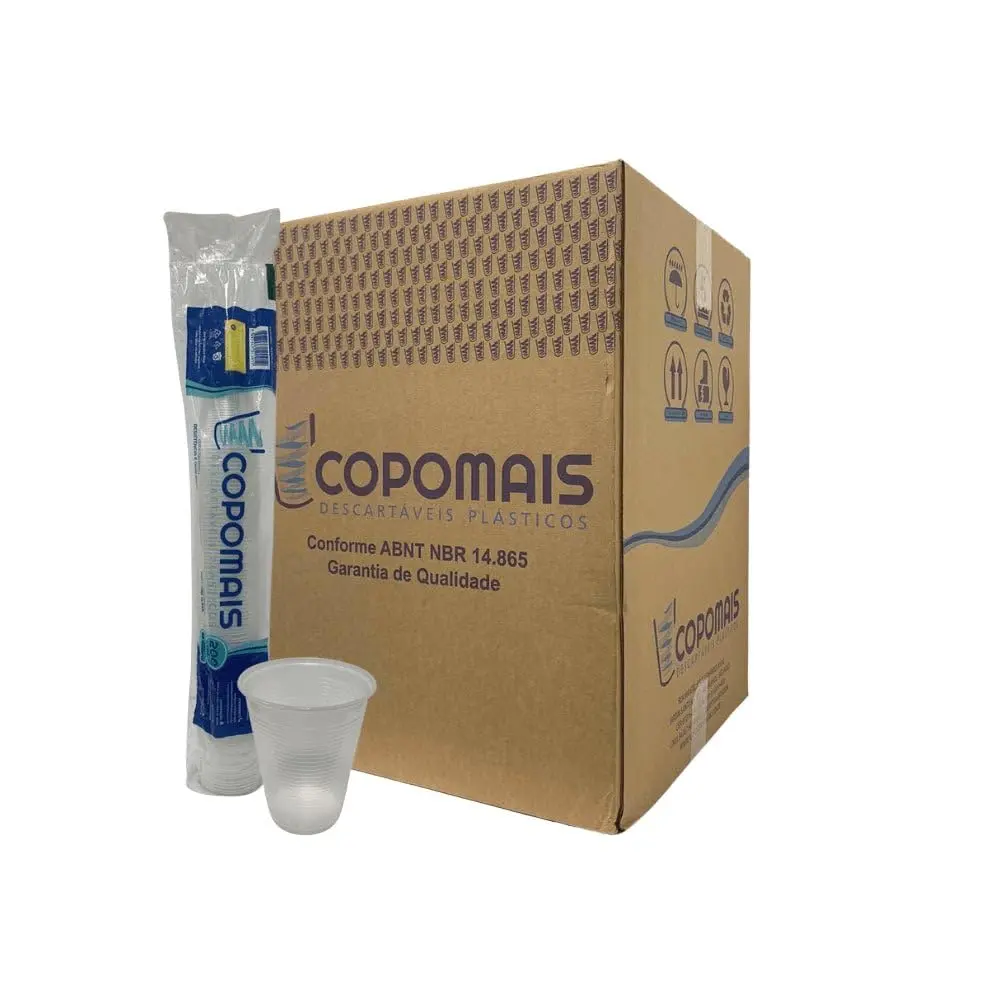 COPO DESC 200ML AGUA COPOMAIS C/100 TRANSP CX COM 25 UNIDADES | Caixa com 25 Unidades