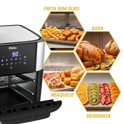 Philco Fritadeira Air Fryer 12L Pt PFR2200P 220V thumbnail 3