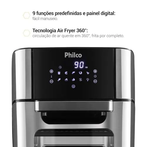Philco Fritadeira Air Fryer 12L Pt PFR2200P 220V thumbnail 4