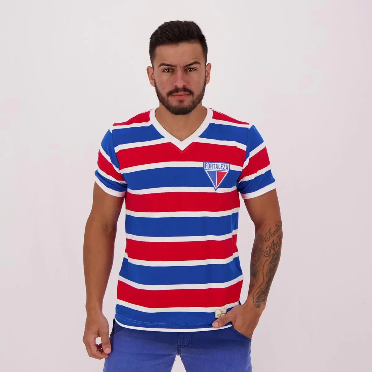 CAMISA RETRÔ FORTALEZA 1983, ESCUDO BORDADO, MASCULINA,P
