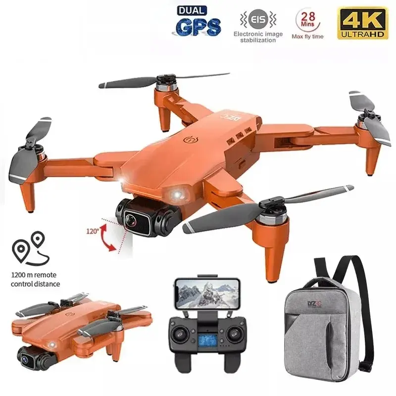 Drone l900 pro 4k profissional 5g gps hd câmera dupla fotografia sem escova dobrável quadcopter rc distância 1.2km drones brinquedos - 1