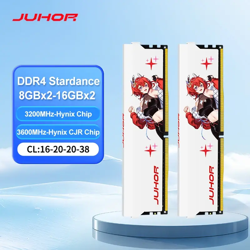 Memória RAM JUHOR DDR4 16GBx2 8GBx2 para Desktop Udimm DDR4 3200 Novas Memórias DIMM